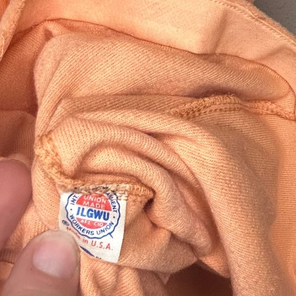 ILGWU Vintage 1970s Orange Velour Dress Ladies Garment Worker Union Collector - Picture 8 of 16